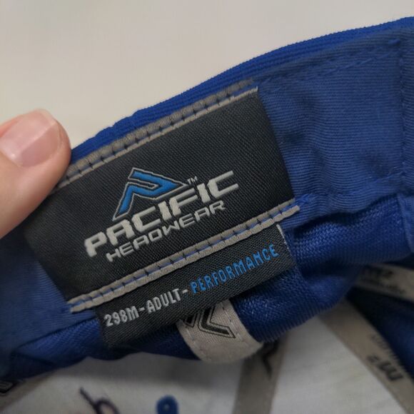 Pacific Headwear Men's Strapback Hat Blue Embroidered W Big Logo Polyester - Picture 7 of 8